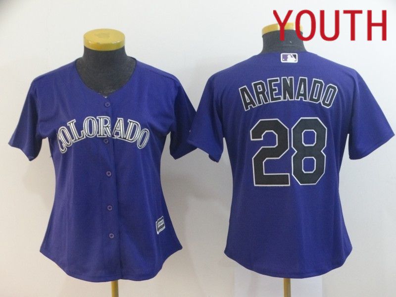 Youth Colorado Rockies #28 Arenado Purple Game Nike 2024 MLB Jersey style 1->houston astros->MLB Jersey